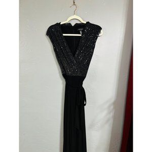 R&M Richards Black Shiny JumpSuit Size 10